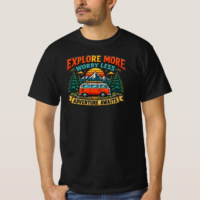 Camiseta Retro Aventura Camping  (Anverso)