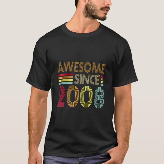 Camiseta Retro Awesome 2008 Editon 14th Birth (Anverso)
