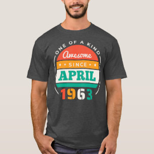 Camiseta Retro Awesome From April 1963 Birthday Vintage Bd