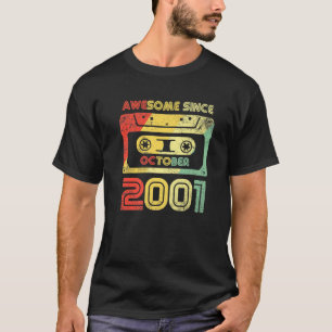 Camiseta Retro Awesome Since October 2001 20Th Birthday Gif