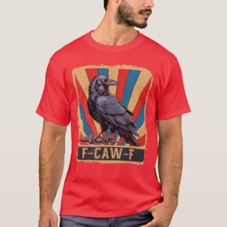 Camiseta Retro awF Pájaro Negro Cuervo Cuervo Divertido Gra