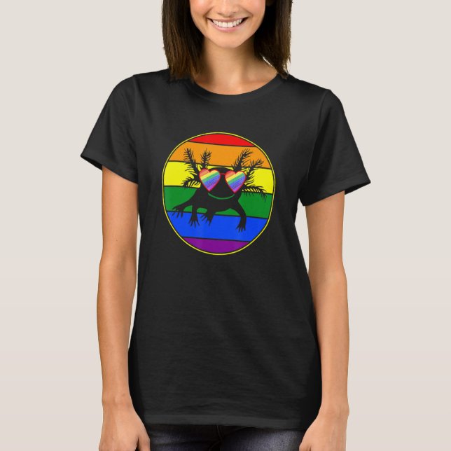 Camiseta Retro Axolotl Lover Lgbtq Studs Rainbow Lesbi (Anverso)