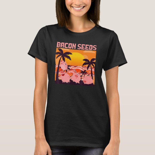 Camiseta Retro Bacon Seeds, Boys Girls Farmer, Hog Lover, C (Anverso)