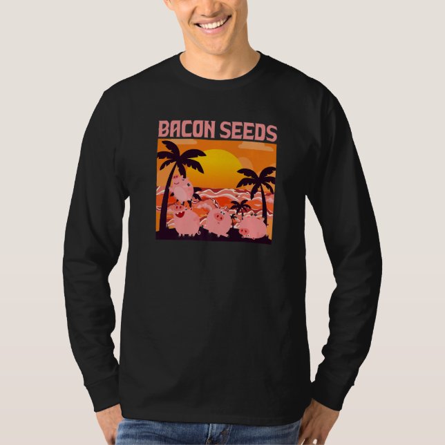 Camiseta Retro Bacon Seeds, Boys Girls Farmer, Hog Lover, C (Anverso)