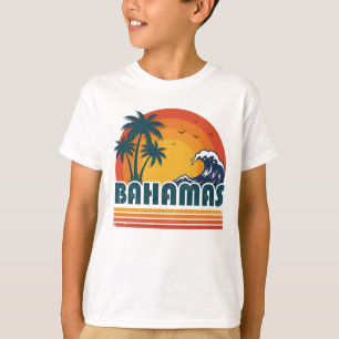 Camiseta Retro Bahamas Playa Atardecer de Verano 70s Palma