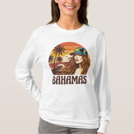 Camiseta Retro Bahamas Playa Mujeres Vacaciones de Verano A