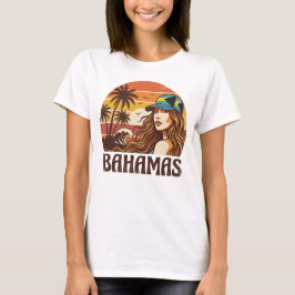 Camiseta Retro Bahamas Playa Mujeres Vacaciones de Verano A