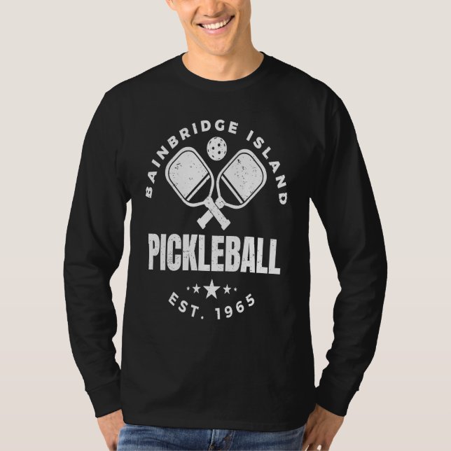 Camiseta Retro Bainbridge Island Pickleball Established 196 (Anverso)