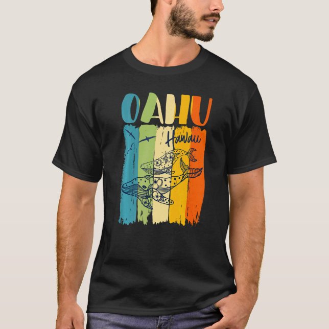 Camiseta Retro ballena Oahu Hawaii coincide con los mejores (Anverso)