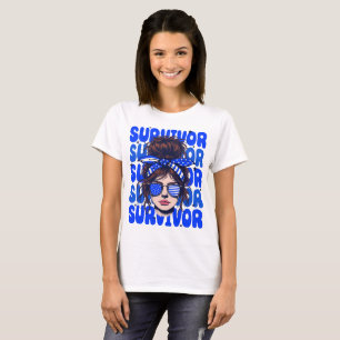 Camiseta Retro Bandana Chica Colón sobreviviente de cáncer