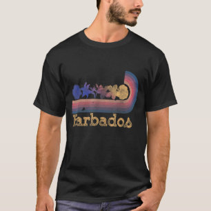 Camiseta Retro Barbados Tropical Flowers 80's Style Surfing