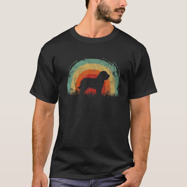 Camiseta Retro Barbet Vintage Perro Arcoiris Hombres Mujere (Anverso)