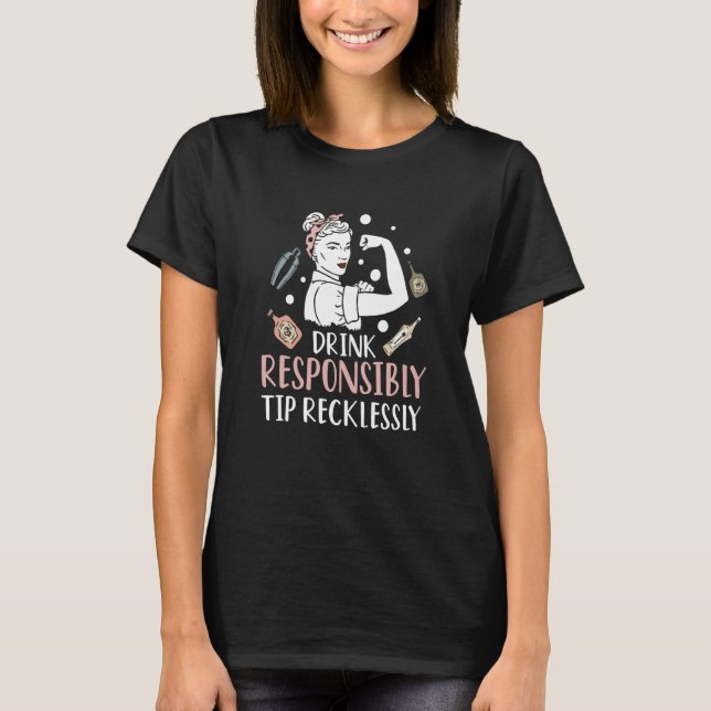 Camiseta Retro Bartending Saying Mixologist Barkeeper & Bar (Anverso)