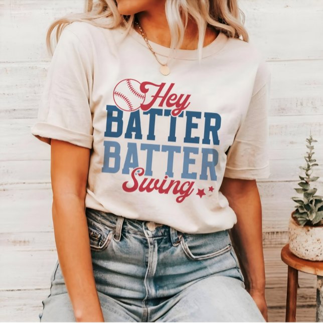 Camiseta Retro Baseball Hey Batter Batter Swing (Subido por el creador)
