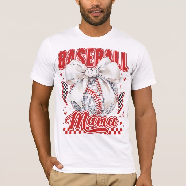 Camiseta Retro Baseball Mama Bola de Disco Coquett (Anverso)