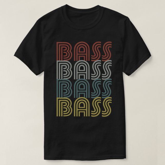 Camiseta Retro BASS Bass Guitar Player Battend Gift (Diseño del anverso)