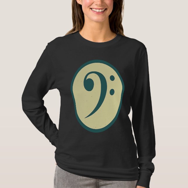Camiseta Retro Bass Clef Vintage Music (Anverso)