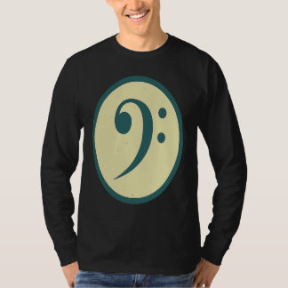Camiseta Retro Bass Clef Vintage Music