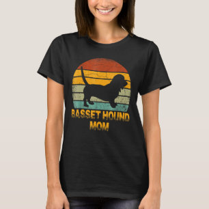 Camiseta Retro Basset Hound Mamá Doxie Dueña de Perro Madre
