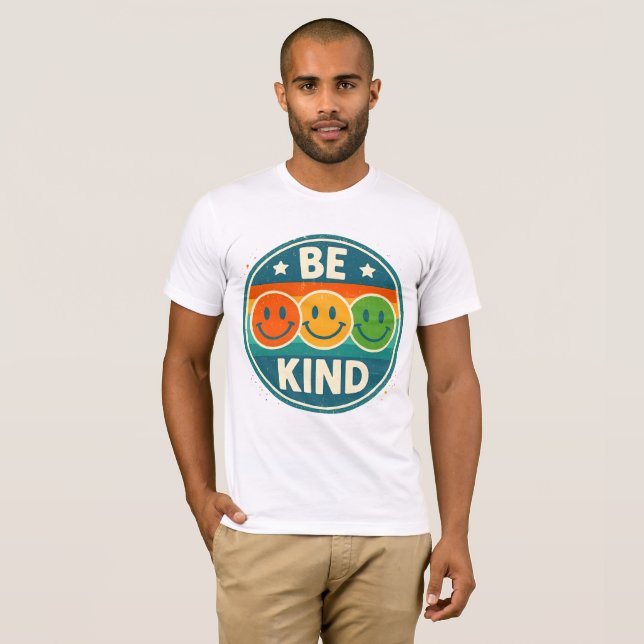 Camiseta Retro Be Kind Smiley Face T-Shirt (Anverso completo)