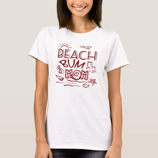 Camiseta Retro Beach Bum Mamá/Mamá (Anverso)