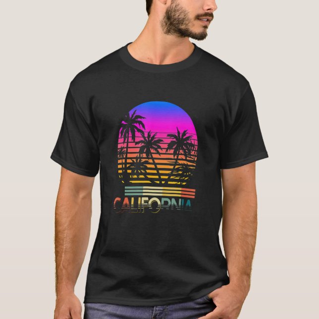 Camiseta Retro Beach California Summer Tropical (Anverso)