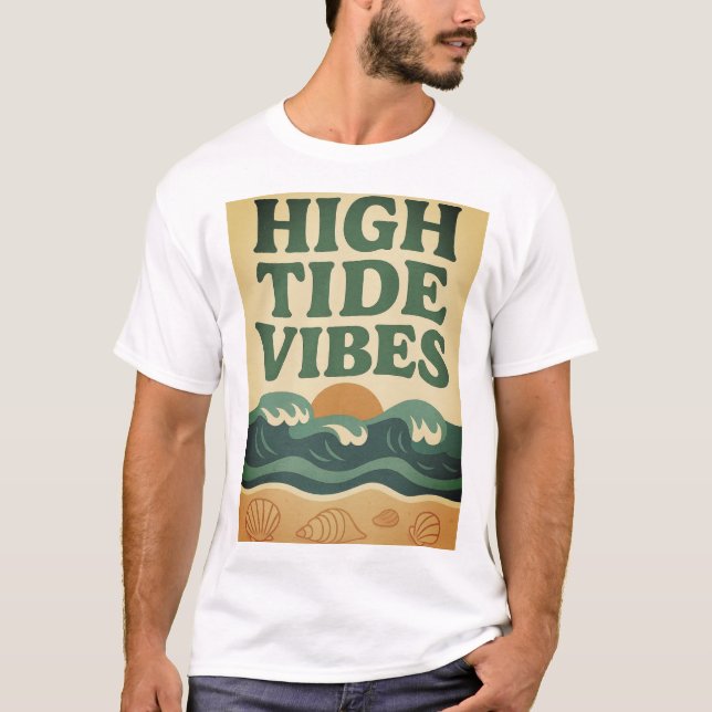 Camiseta Retro Beach Sunset Surf Scene (Anverso)
