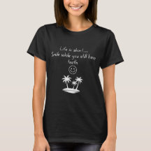 Retro Beach Vibe Smiley Face Tee - Funny Humor 