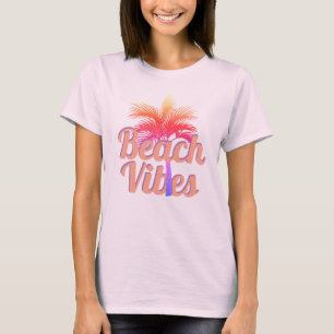 Camiseta Retro Beach Vibes Palm Tree