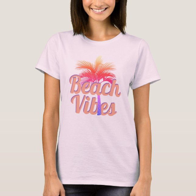 Camiseta Retro Beach Vibes Palm Tree (Anverso)