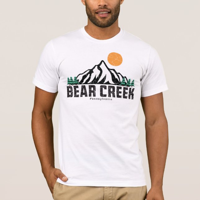 Camiseta Retro Bear Creek Ski Sunset (Anverso)