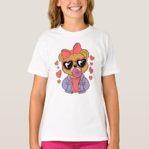 Camiseta Retro Bear Hearts   Gafas de sol de corazón de chi