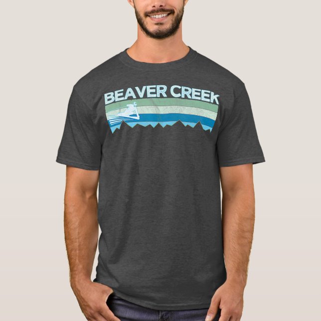 Camiseta Retro Beaver Creek Colorado Distressed Skiing (Anverso)