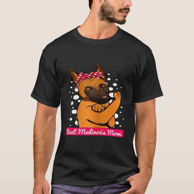 Camiseta Retro Belga Malinois Dog Mom (Anverso)