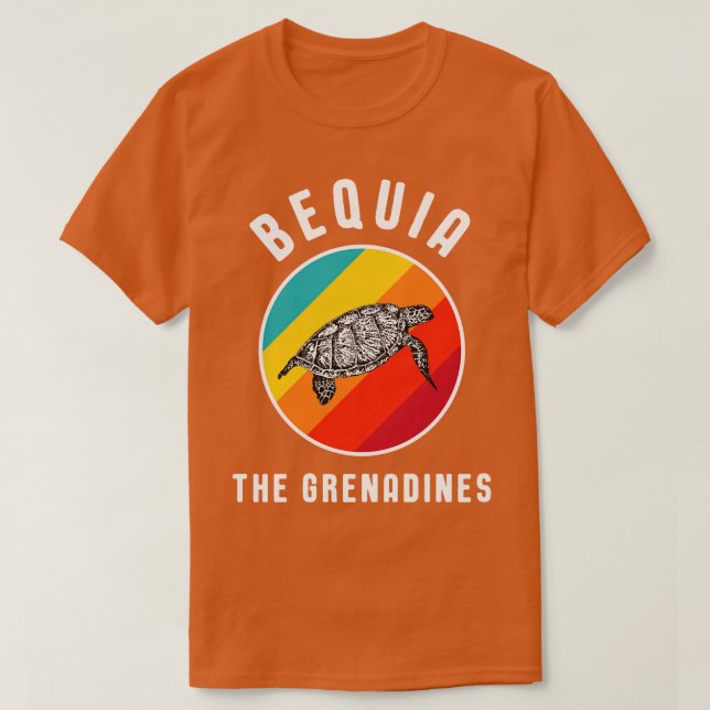 Camiseta Retro Bequia La Casa de las Granadinas Vacaciones  (Diseño del anverso)