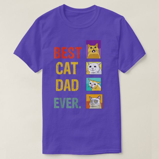 Camiseta Retro Best Cat Dad Ever Funny Meow cat Kitty Cat D (Diseño del anverso)