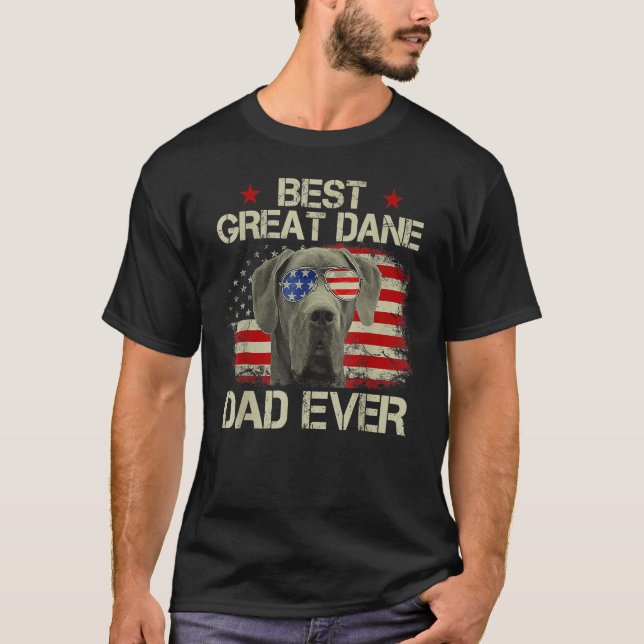 Camiseta Retro Best Great Dane Dad Ever US Flag Dog Lover F (Anverso)