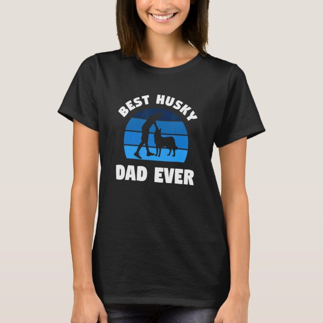 Camiseta Retro Best Husky Dad Ever Siberian Huskies 1 (Anverso)