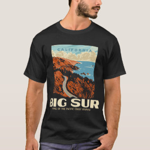Camiseta Retro Big Sur California Coast WPA Estilo Vintage