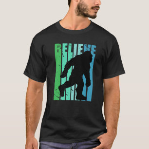 Camiseta Retro Bigfoot Believe Yeti Green Bigfoot Vintage D