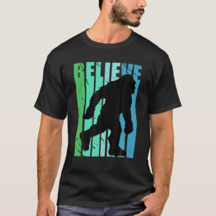 Camiseta Retro Bigfoot Believe Yeti Green Bigfoot Vintage D