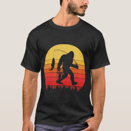 Camiseta Retro Bigfoot Sasquatch Pescador
