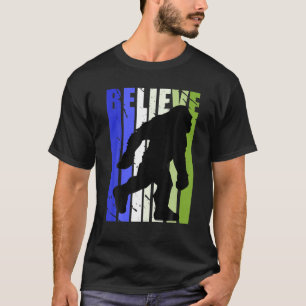 Camiseta Retro Bigfoot Yeti Diseños Vintage Angustiados Azu