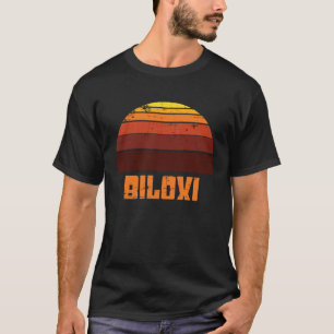 Camiseta Retro Biloxi Mississippi Beach Sunset Bote