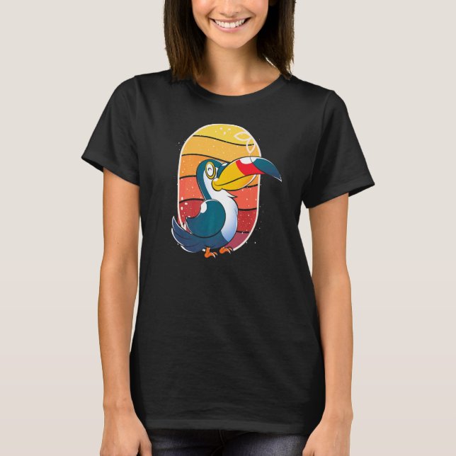 Camiseta Retro Bird Rainforest Animal Tropical Bird Toucan (Anverso)
