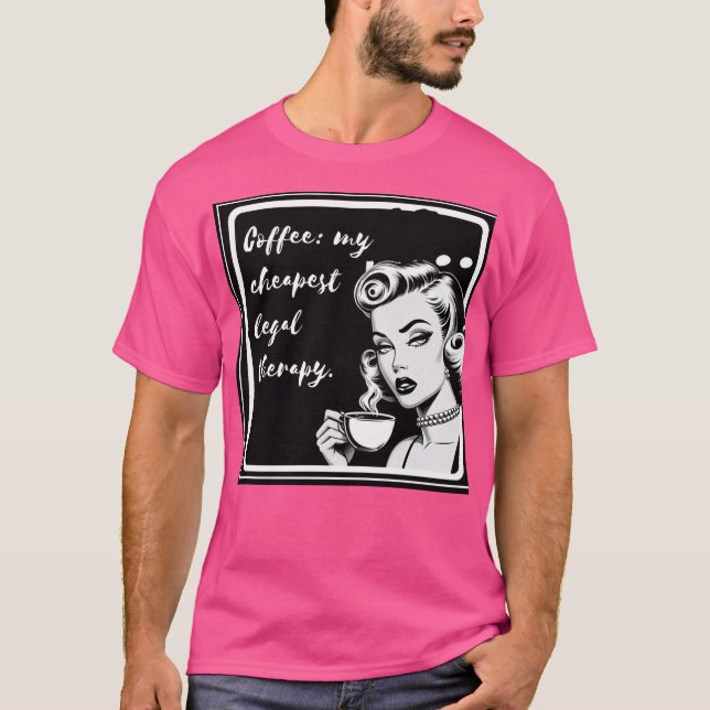 Camiseta Retro black and white design with the phrase “Coff (Anverso)