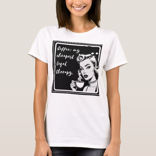 Camiseta Retro black and white design with the phrase “Coff (Anverso)