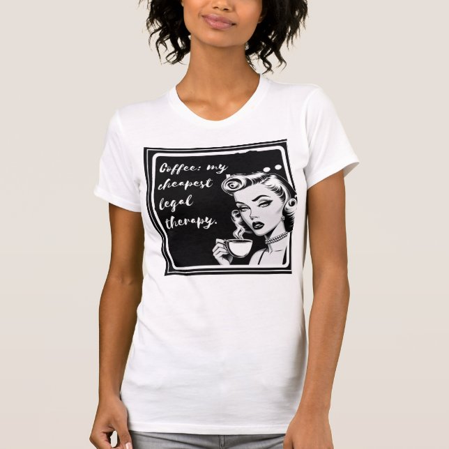 Camiseta Retro black and white design with the phrase “Coff (Anverso)