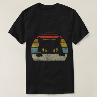 Camiseta Retro Black Cat Vintage Sunset Art