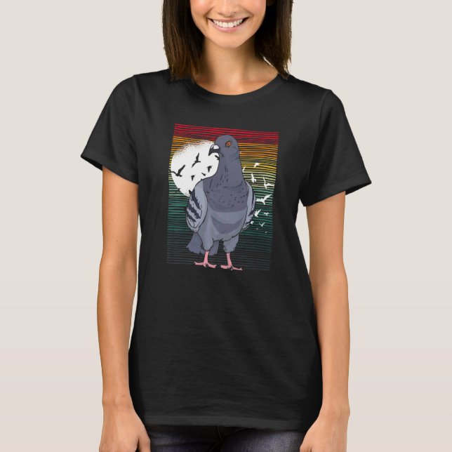 Camiseta Retro Bloque De Animales De Aves Pójaro Pájaro Pi (Anverso)